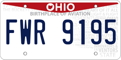 OH license plate FWR9195