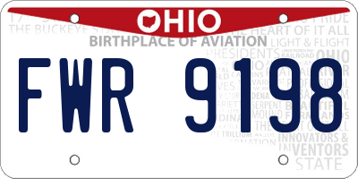 OH license plate FWR9198