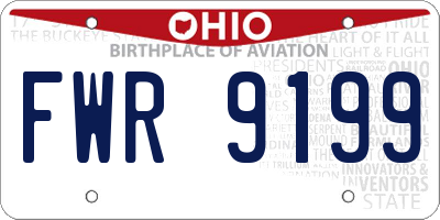 OH license plate FWR9199