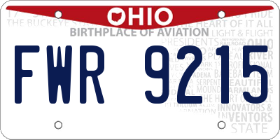 OH license plate FWR9215