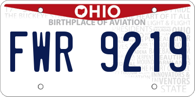 OH license plate FWR9219