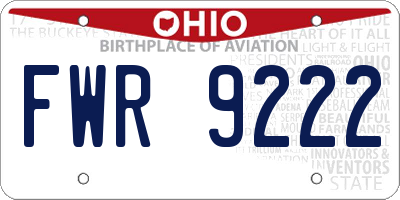 OH license plate FWR9222