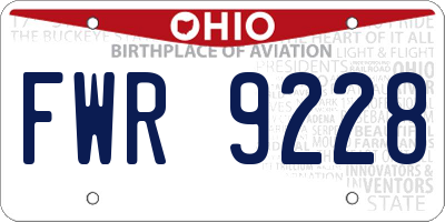 OH license plate FWR9228