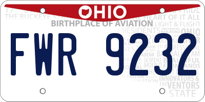 OH license plate FWR9232