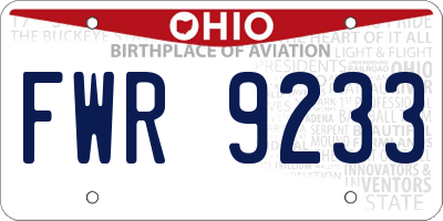 OH license plate FWR9233