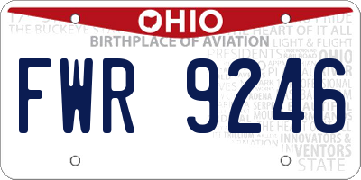 OH license plate FWR9246