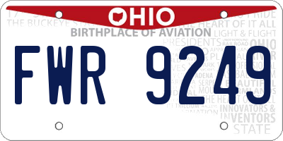 OH license plate FWR9249