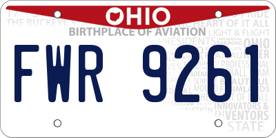OH license plate FWR9261