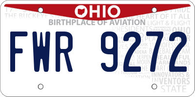 OH license plate FWR9272