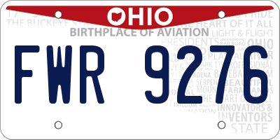 OH license plate FWR9276