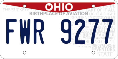 OH license plate FWR9277