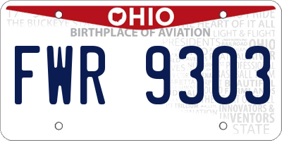OH license plate FWR9303