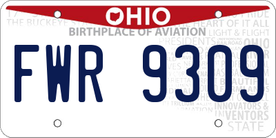 OH license plate FWR9309