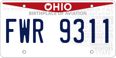 OH license plate FWR9311