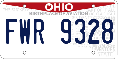 OH license plate FWR9328