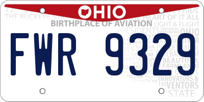 OH license plate FWR9329