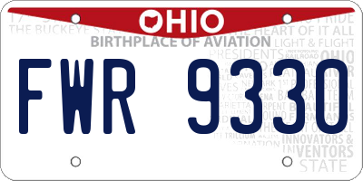 OH license plate FWR9330