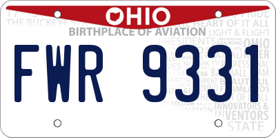 OH license plate FWR9331