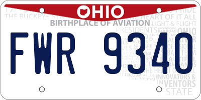 OH license plate FWR9340