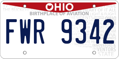 OH license plate FWR9342