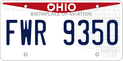 OH license plate FWR9350