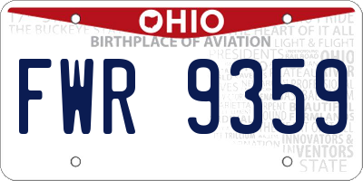 OH license plate FWR9359