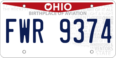 OH license plate FWR9374