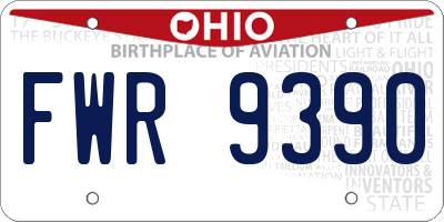 OH license plate FWR9390