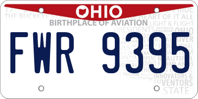 OH license plate FWR9395