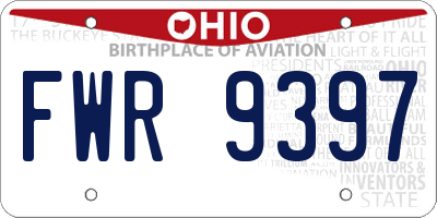 OH license plate FWR9397