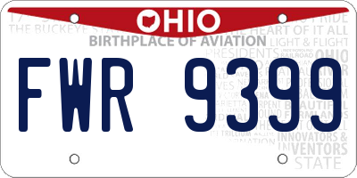OH license plate FWR9399