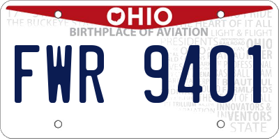 OH license plate FWR9401