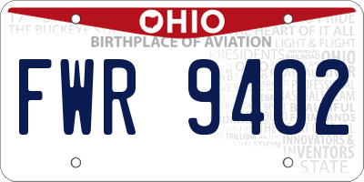 OH license plate FWR9402