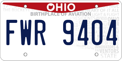 OH license plate FWR9404