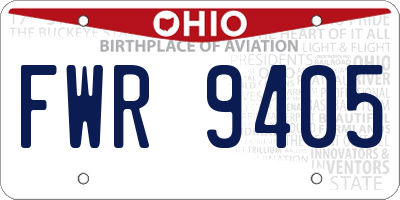 OH license plate FWR9405