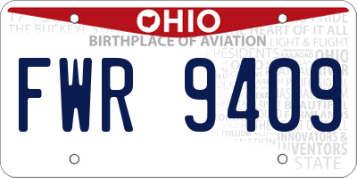 OH license plate FWR9409