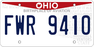 OH license plate FWR9410