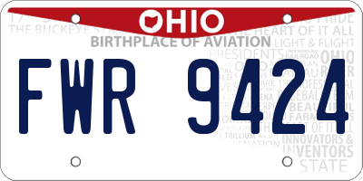OH license plate FWR9424