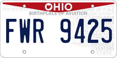 OH license plate FWR9425