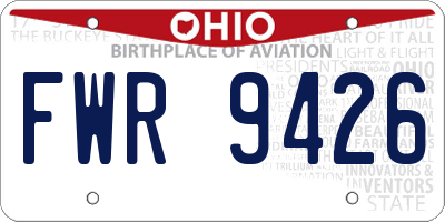 OH license plate FWR9426