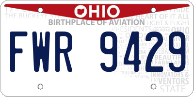 OH license plate FWR9429