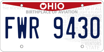 OH license plate FWR9430