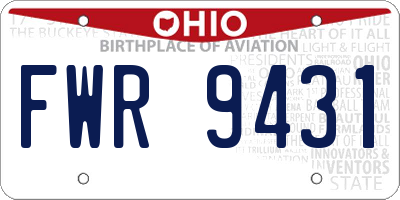 OH license plate FWR9431