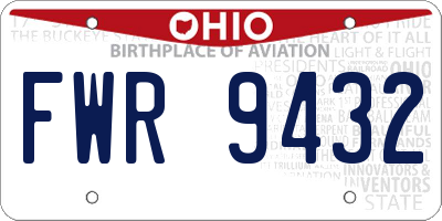 OH license plate FWR9432