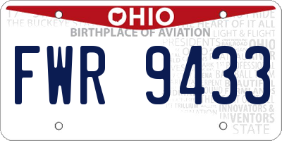OH license plate FWR9433