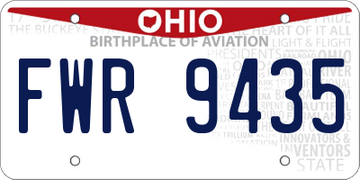 OH license plate FWR9435