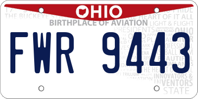 OH license plate FWR9443