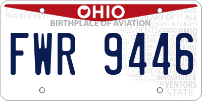 OH license plate FWR9446