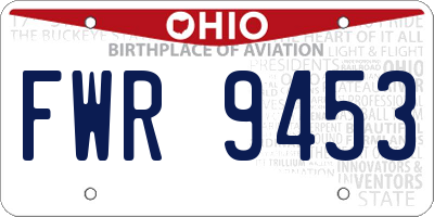 OH license plate FWR9453