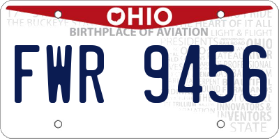 OH license plate FWR9456
